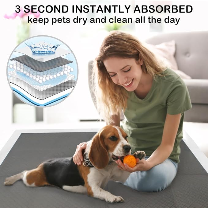 Extra Large 31"x47" 30 Odor-Control Super Absorbency Charcoal Pee Pads - Thicken Disposable Potty Pads for Dogs and Cats