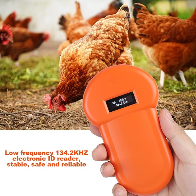 Dpofirs PET Chip Scanner, Microchip Reader, 134.2Khz LCD ISO Chip Animal Reader RFID Dog Microchip Handheld Pet Scanner for Cats and Dogs