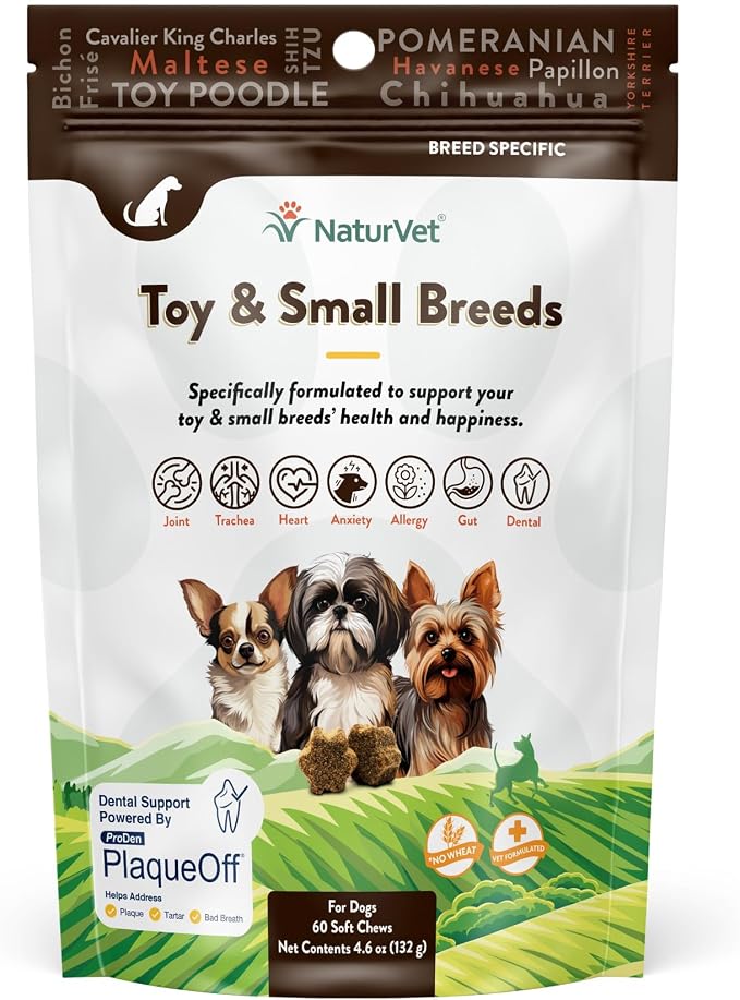 NaturVet Breed Specific Multivitamin for Toy & Small Breed Dogs | 60 Soft Chews