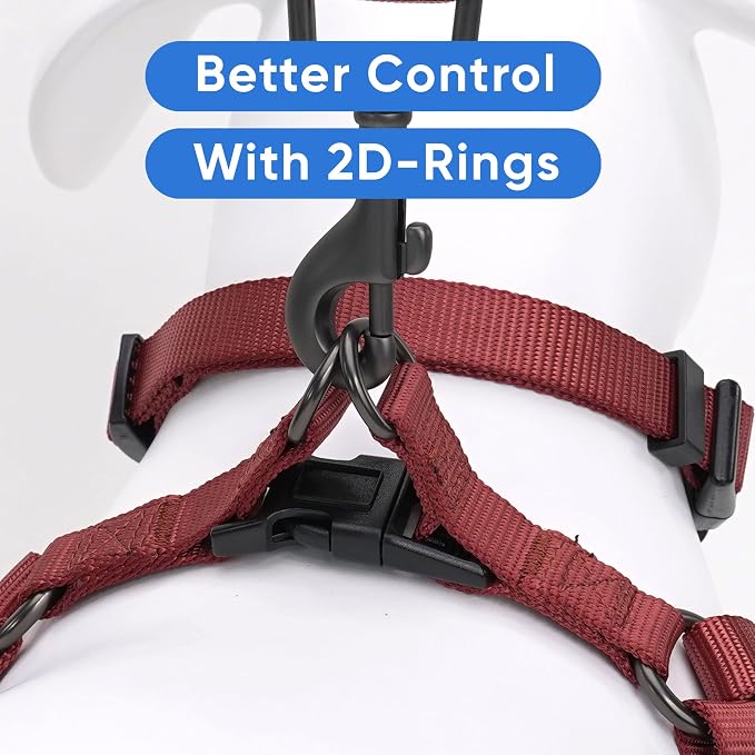 Pawtitas Solid Step-in Dog Harness – Adjustable No-Pull Vest for Puppies to Seniors, Safe & Comfortable L Marsala