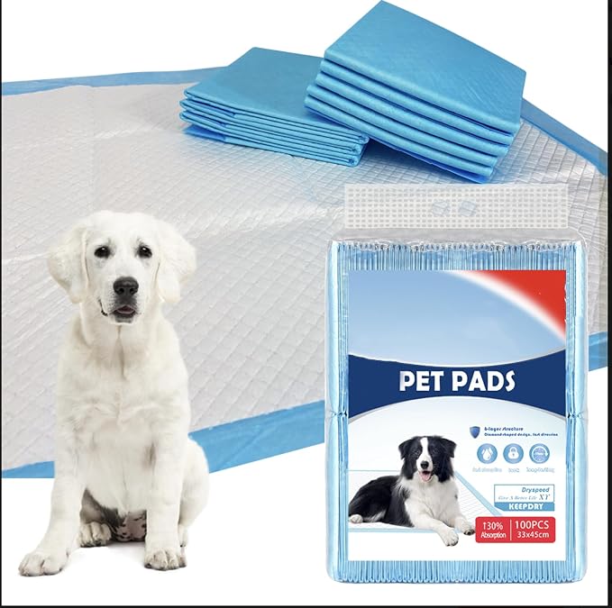 Dog Pee Pads , Ultra Absorbent 6-Layer Puppy Training Pads, Bed Pads, Changing Pads M-L– XL Leak-Proof, Quick Dry, Odor Control, Disposable, Incontinence Pads (L, 40, Count)