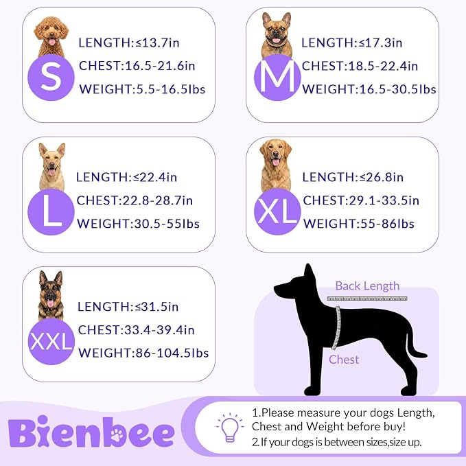 Bienbee Dog Bathrobe, Quick Drying Super Absorbent Pet Robes for Small Medium Large Dogs, Drying Coat for After Bath & Swim, Warm & Cozy Dogs Towels, Dog Puppy Bath Supplies, Ligh Purple L