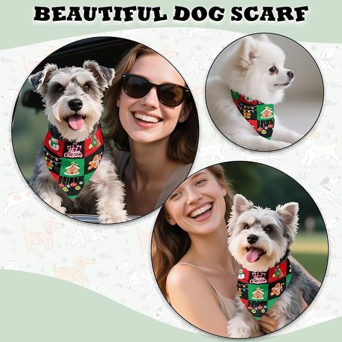Jeiento Merry Christmas Theme Bandanas Xmas Party Costume, Polyester, Merry Christmas Theme