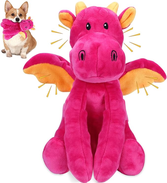 Letsmeet Dog Toys for Large Plush Dog Chew Toy with Squeaker and Crinkle Paper, Interactive Puppy Toys to Reduce Boredom and Anxiety, Tough Tug of War Pet Toys for Small, Medium and Large Dogs