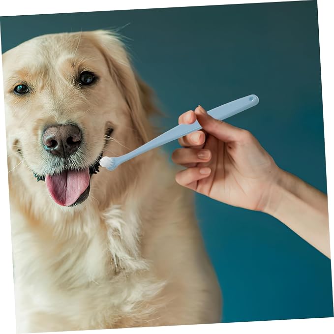 BESPORTBLE Soft PET Toothbrush for Dogs and Cats Round Head Design for Deep Clean Mouth -Piece Dental Cleaning Kit Soft Bristles for Puppies and Kittens