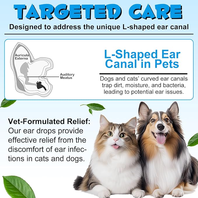 Cat & Dog Ear Infection Treatment Drops with 1% Hydrocortisone