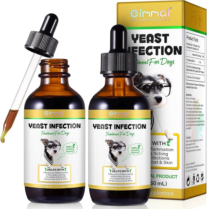 VOSIFSDIY Yeast Infection Treatment for Dogs, Natural Dog Yeast Infection Treatment Supports Itch Relief, Ear Infection, Allergy Relief, Pet Supplies Dog Herbal Supplement, Bacon Flavor-2PCS
