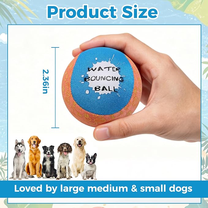 BINGPET Dog Pool Toy Floating Balls, 2-Pack