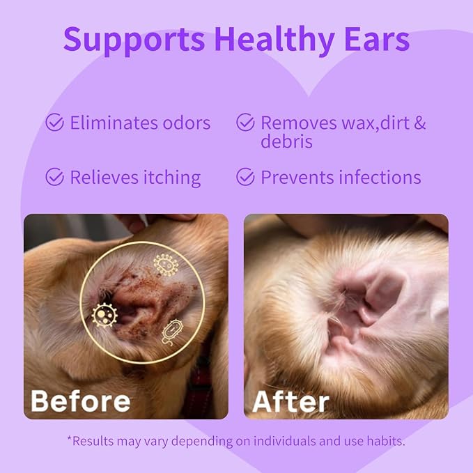 MIOSSZI Dog Ear Cleaner Finger Wipes, 50 Count
