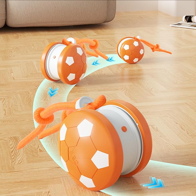 Interactive Dog Toys Dog Ball,Automatic Rolling and Bouncing Moving Dog Toy | Dog Soccer Ball,Squeaky Rolling Balls with Flashing Light,USB Rechargeable Chew Toys for Dogs, Pet Ball to Keep Them Busy