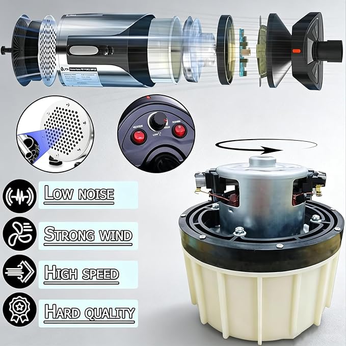 Dog Blower Grooming Dryer, High Velocity Blow Dryer for Dogs, Wall Mounted Dog Dryer for Pet Grooming, Stainless Steel, 8-Speed Fan and Temperature, 2800w Gentle Power, Ultra Quiet 60 dB