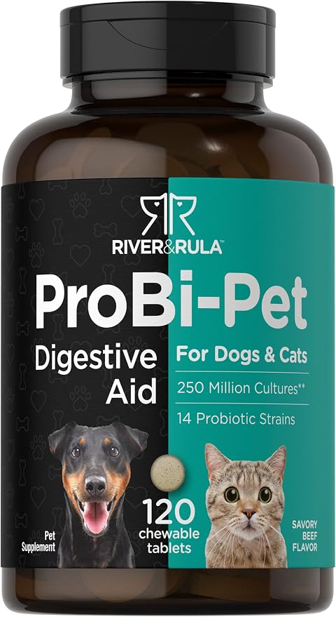 Horbaach Probiotics for Dogs & Cats | 120 Chewable Tablets