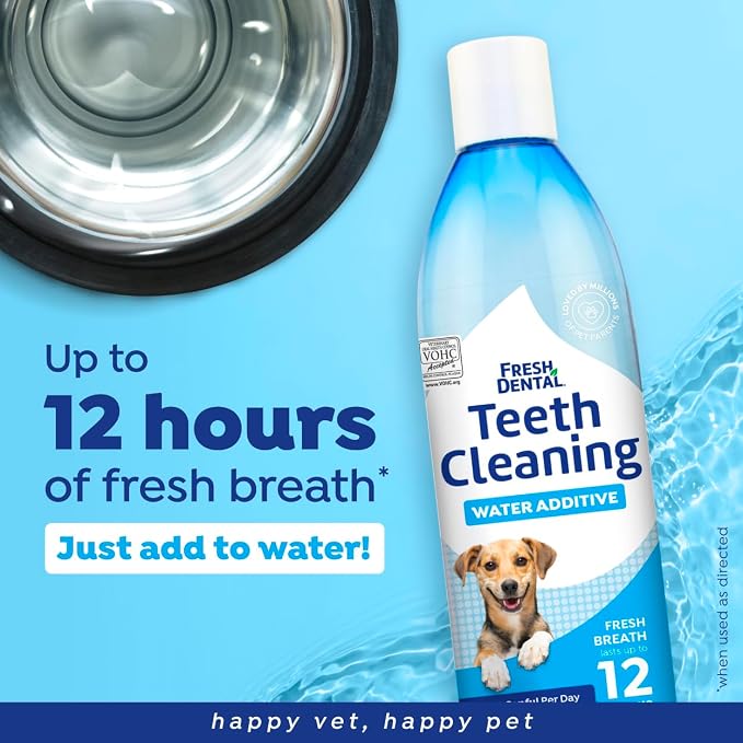 Naturel Promise Fresh Dental Water Additive for Dogs 2-Pack, 18oz Each — Dog Breath Freshener & Teeth Cleaning Solution, Better Value for Daily Use