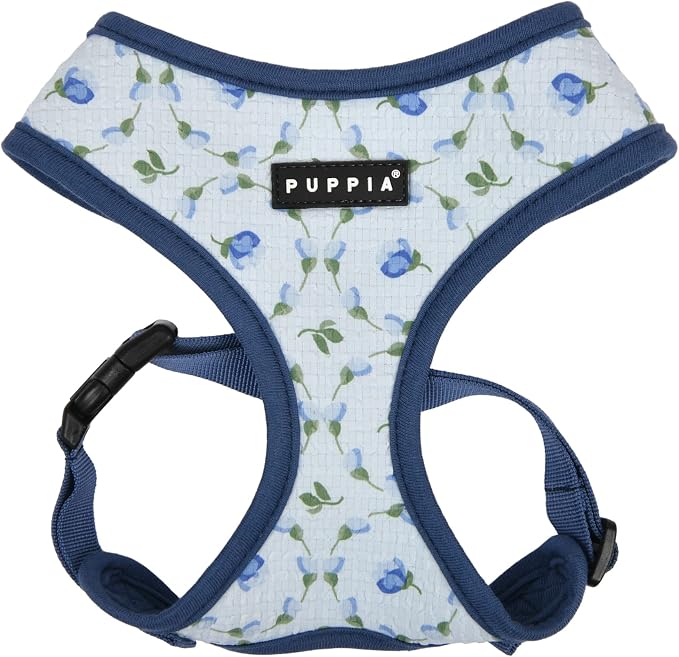Puppia Spring and Summer Fashion Over-The-Head Dog Harness, Blue_Florian, Extra Large
