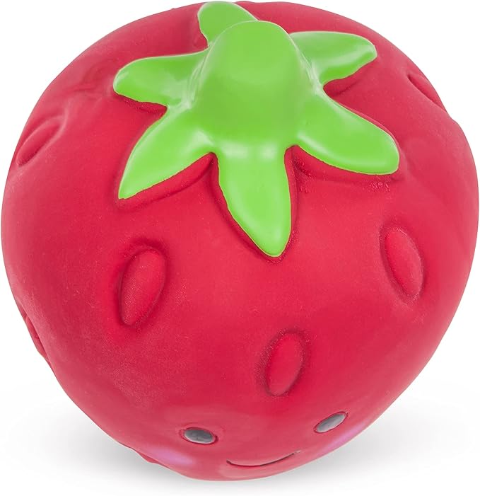 Petface Large Strawberry Soft Chew Latex Dog Toy (Pack of 1) | Interactive Fun, Built-In Squeaker, Soft Latex Material, Durable, Engaging Play