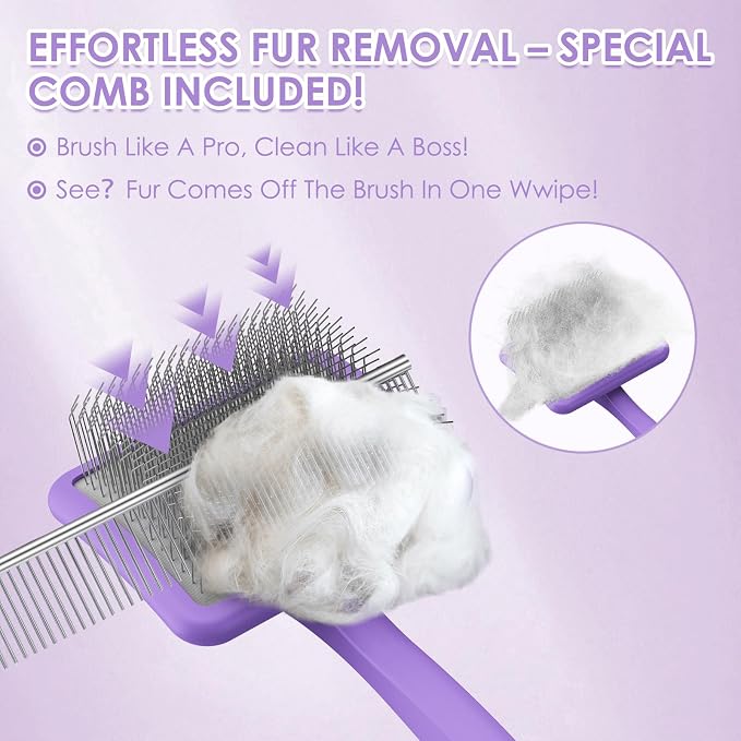 Large Dog 3 in 1 Grooming Kit, Large, Purple