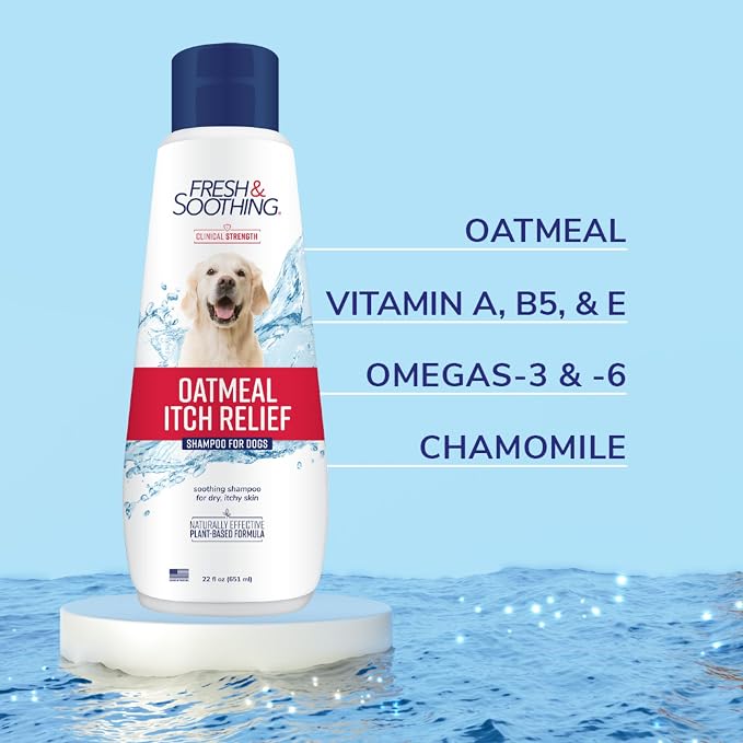 Fresh & Soothing Oatmeal Itch Relief Shampoo for Pets, 22oz - 4 Pack