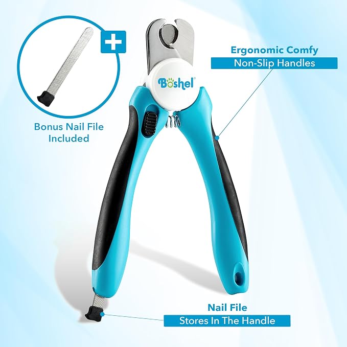Boshel Large Dog Nail Clippers with Safety Guard & Nail File