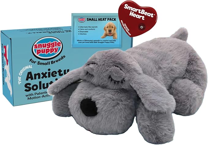 Snuggle Puppy Junior Heartbeat Toy, Small, Gray