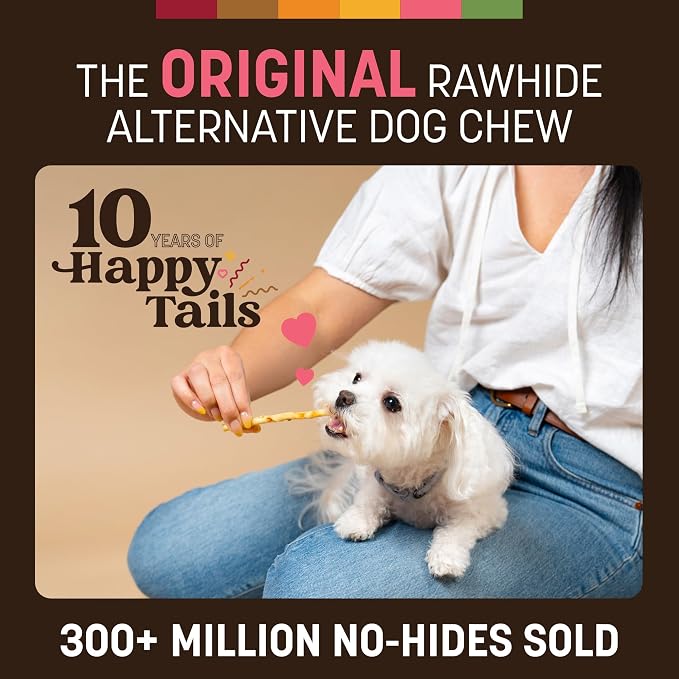 Earth Animal No Hide Stix - Long Lasting Rawhide Free Small Dog Chews Sticks, Salmon - 80 Count Extra Value Pack