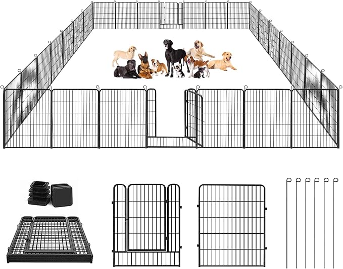 Anti-Rust Dog Playpen Fence, 32in 28 Panels