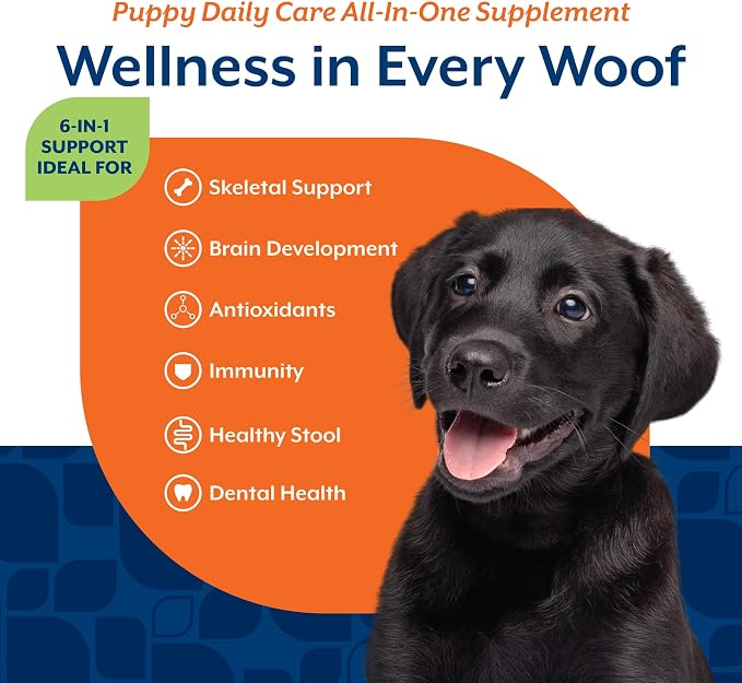 NaturVet All-in-One Puppy Daily Care, 6-in-1 Dog Support - 60 Count