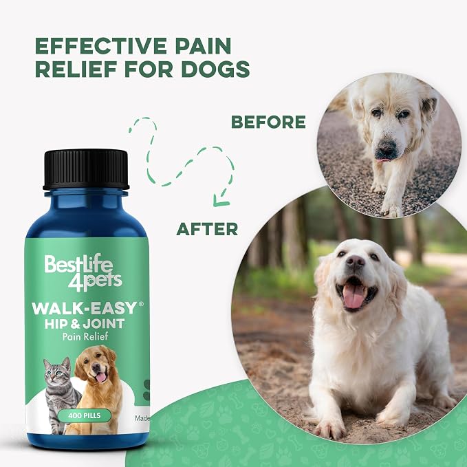 BestLife4Pets Walk-Easy Cat & Dog Pain Relief & Mobility Aid - 400 Pills