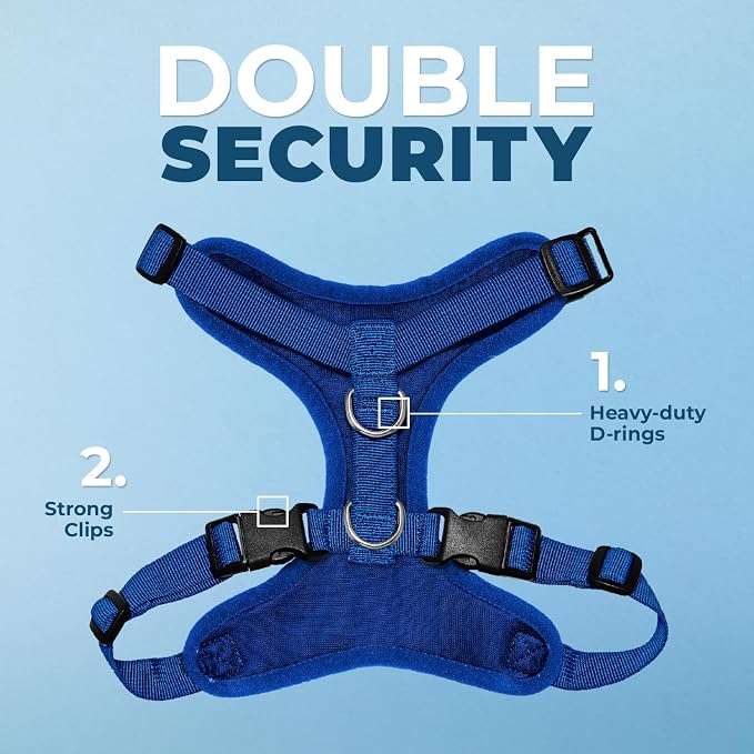 Voyager Step-in Lock Dog Harness - Royal Blue, Large | 20 - 25" in Chest, Adjustable, Breathable Air Mesh, Lightweight for Daily Walks, Strong Clips, Heavy Duty D-Ring