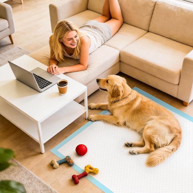 VISRIE 100 Pack 30"x36" Extra Large Dog Pee Pads - Super Absorbent & Leak-Proof Disposable Puppy Training Pads, Quick-Dry 5-Layer XL Potty Piddle Pads for Housebreaking & Crates