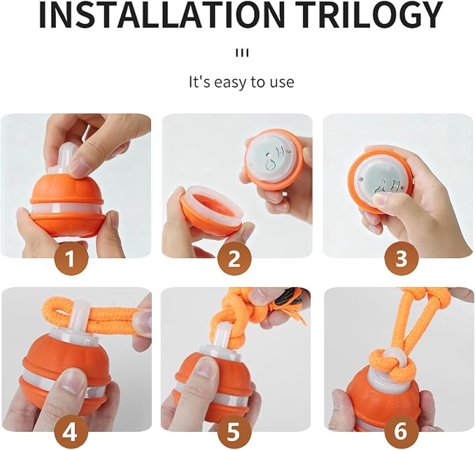2 Pack Interactive Dog & Cat Ball, Auto Chirping, Rechargeable, Self Play | Motion activated, chirp sound, USB-C fast charge, indoor play, boredom relief for small dog & cat, blue orange 2 pack