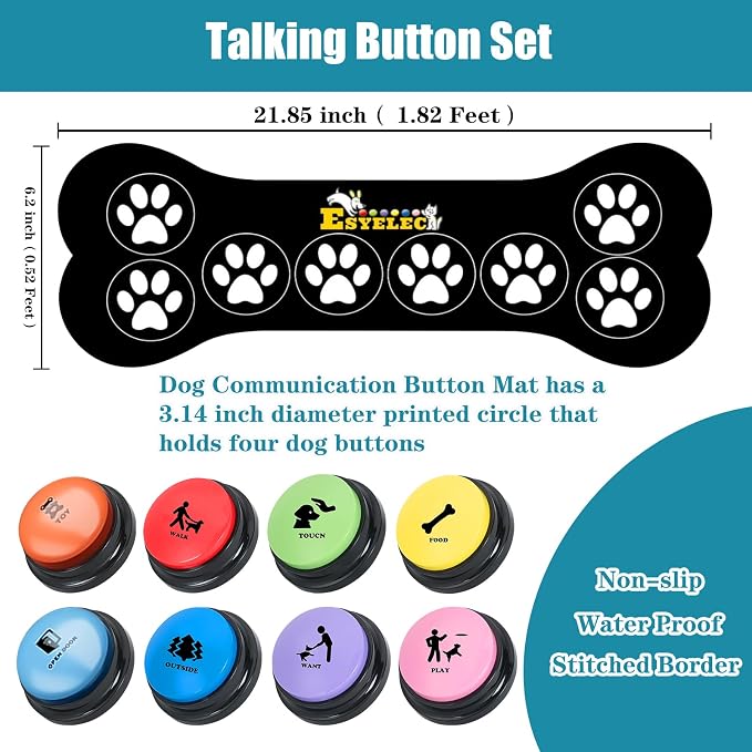 Dog Buttons for Communication Starter Pack, 8 Pcs