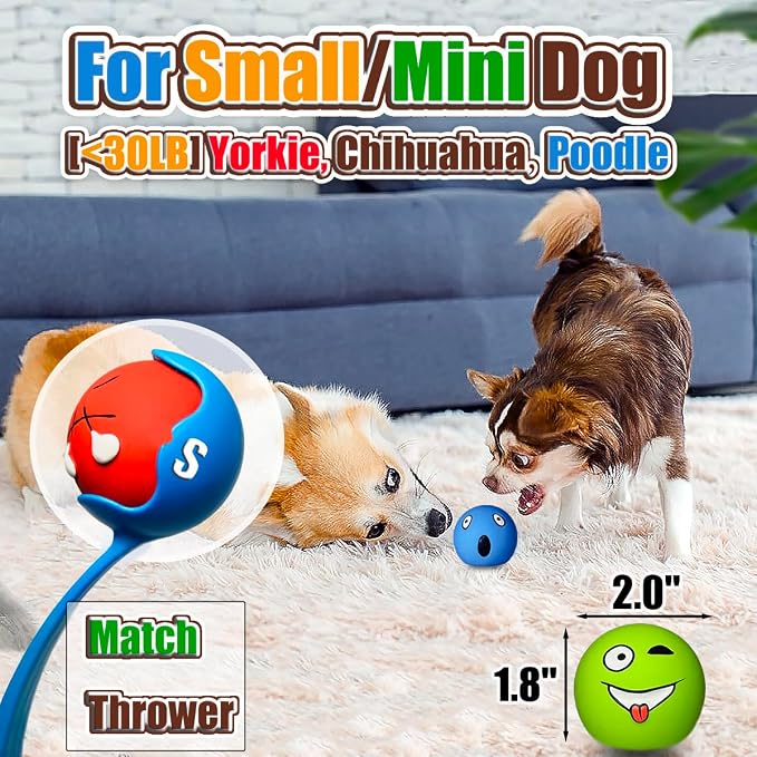 HOLYSTEED Latex Squeaky Dog Balls for Small Dogs, Mini Breed, 2" Round Toys | 2.0"*2.0"*1.8", 6-Pack Smile Face Puppy Squeak Toys, Soft Tiny Bouncy Rubber Fetch Toys with Squeaker for Indoor, Outdoor