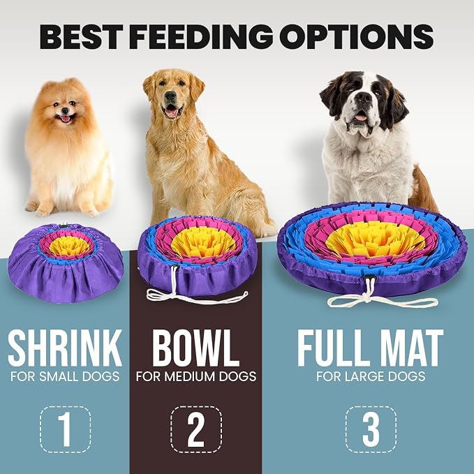 PET ARENA Snuffle Mat Dog Puzzle Feeder for Slow Eating & Brain Training | Promotes healthy habits sensory activities, reduces boredom, supports focus, provides engaging playtime indoors or outdoors.