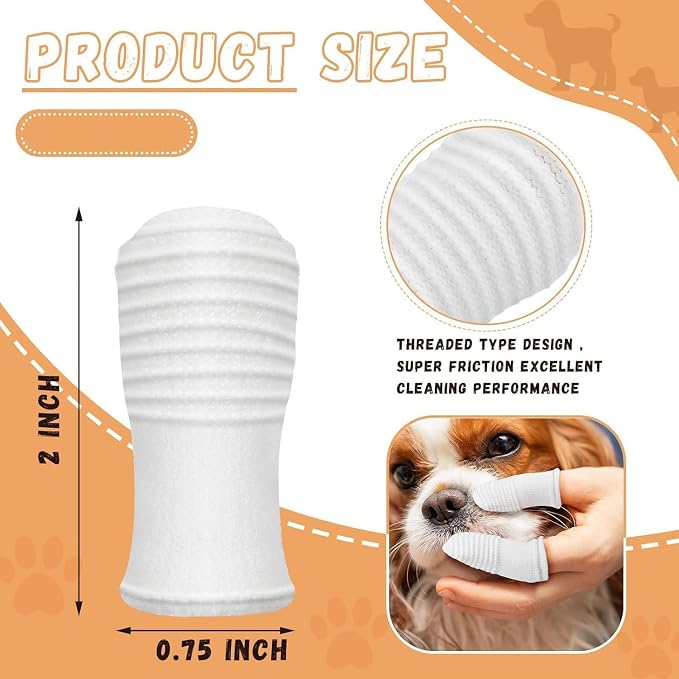 Dog Toothbrush pet Toothbrushes Finger Toothbrush Small to Large Dogs with Soft Bristles Non Slip Dual Head (8 pcs Dual Head + 4 pcs Finger Tooth Brush)