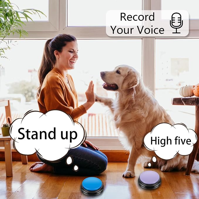 Dog Buttons for Communication, 4 Pcs, Yellow