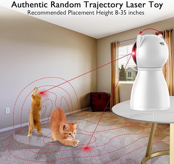 Valonii Cat Toys [2025 Newly Upgraded] Real Random Trajectory Rechargeable Motion Activated Cat Laser Toy Automatic,Interactive Cat Toys for Indoor Cats/Kitten/Dogs
