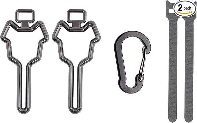 Metal dog Poop Bag Holder, Waste Bag Holder, Dog Poop Bag Carrier, Hand Free Holder (Metal, 2 pack, Gun Black)
