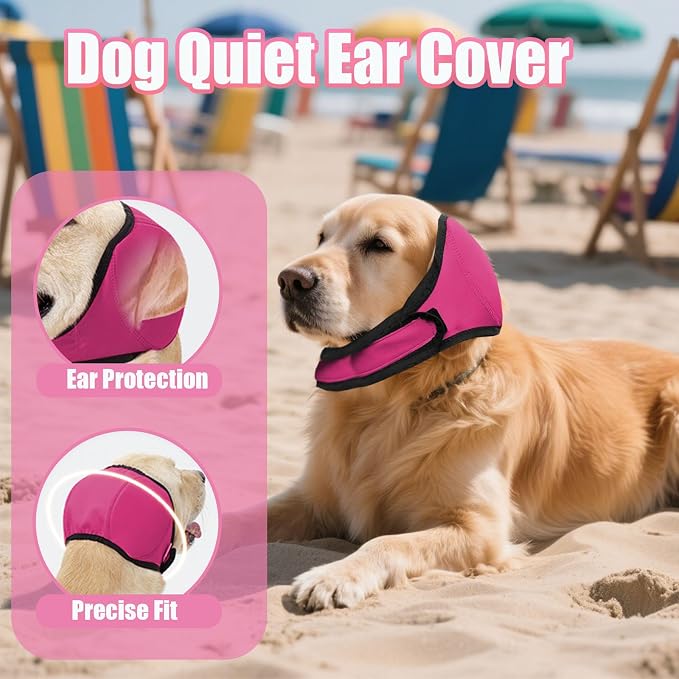 Dog Ear Muffs Noise Protection, Dog Ear Covers for Bath, Dog Quiet Ear Wrap, Waterproof Dog Calming Hoodie for Hematoma, Bathing, Drying, Swim& Noise Anxiety Relief