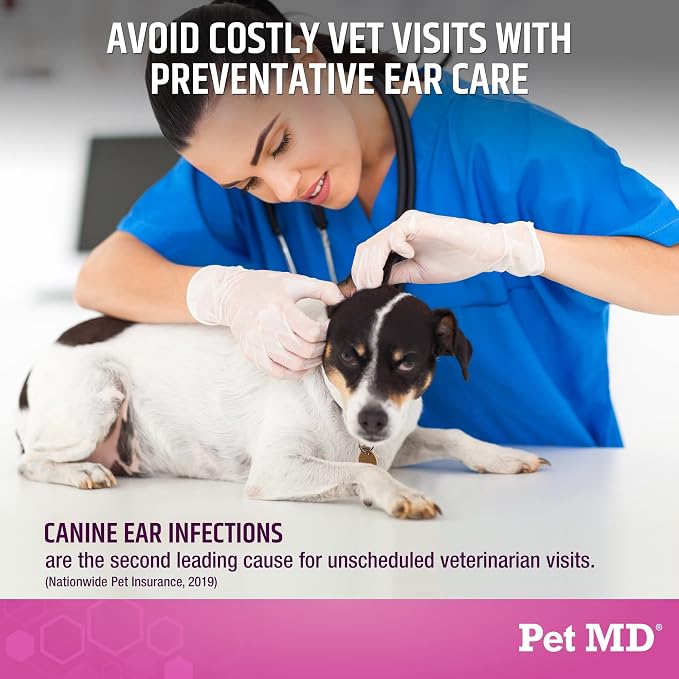 Pet MD Otic-Clean Dog Ear Cleaner - Veterinarian-Formulated Otic Ear Solution for Dogs & Cats - Pet Ear Cleaner for Itch, Odor, & Wax Buildup - Deodorizing Cat Ear Cleaner Solution - 1 Gallon