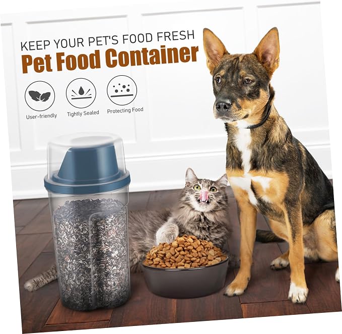 BESPORTBLE 2pcs Insulated Grain Storage Barrel Cat Food Storage Container Airtight Pet Food Bins Wide Mouth for Easy Refill Freshness