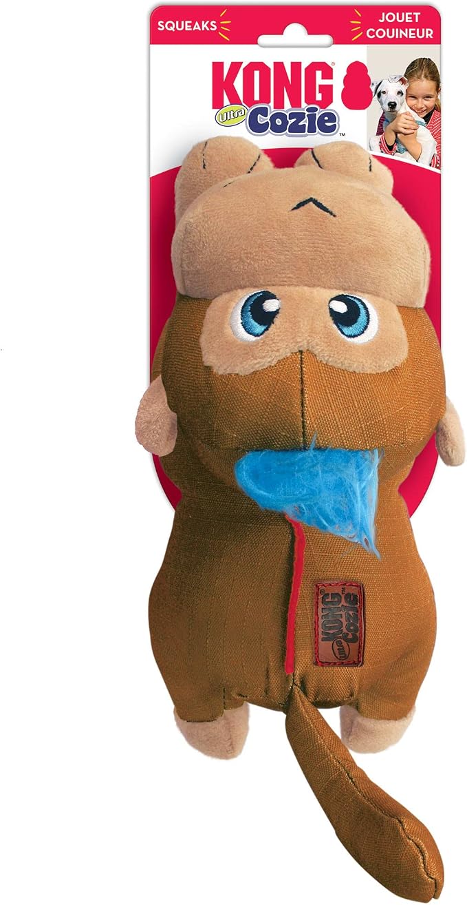 KONG Cozie Ultra Monkey Dog Toy, Large, Brown