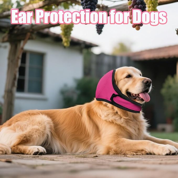 Dog Ear Muffs Noise Protection, Dog Ear Covers for Bath, Dog Quiet Ear Wrap, Waterproof Dog Calming Hoodie for Hematoma, Bathing, Drying, Swim& Noise Anxiety Relief