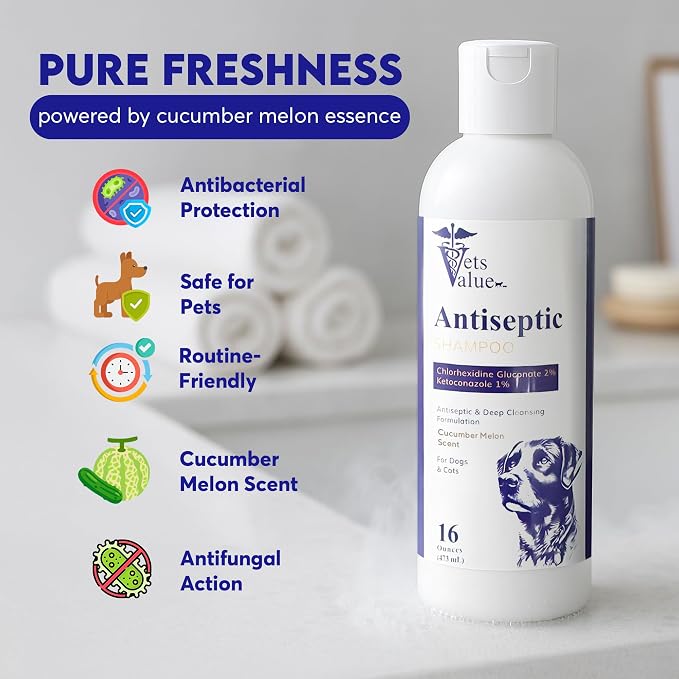 Dog & Cat Shampoo - Deep Cleansing Grooming Wash with Odor Control, Designed for Routine Care and Healthy Skin & Coat Support, Gentle Formula, 16 oz, Made in USA