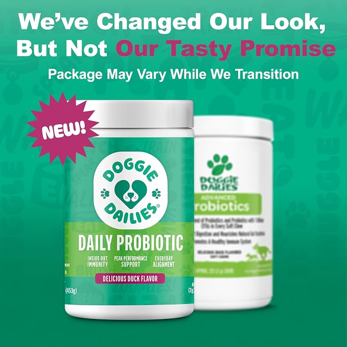 Doggie Dailies Daily Probiotic Soft Chews for Dogs, Duck, 225 Count