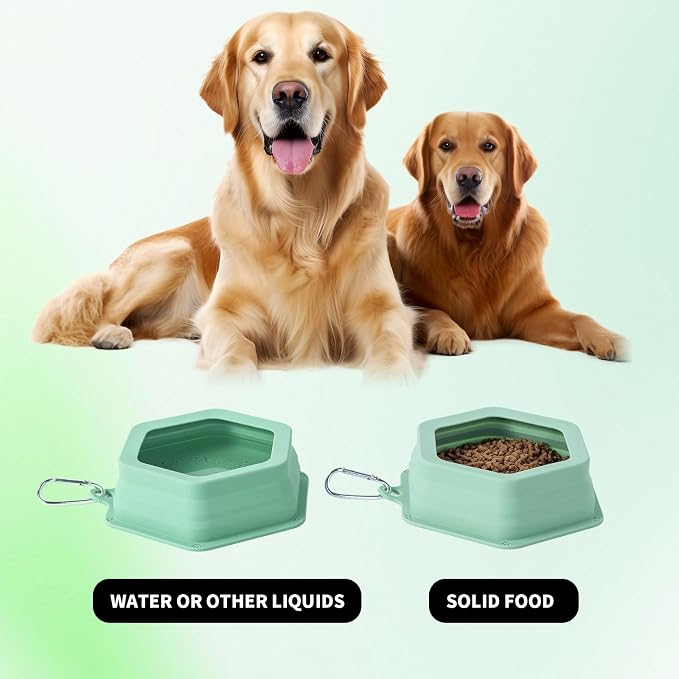 No Splash Dog Travel Bowl for Cars, Morandi Green