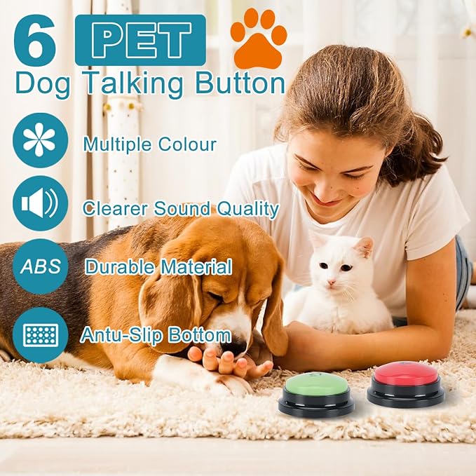 Dog Talking Button Set, 6 Pcs