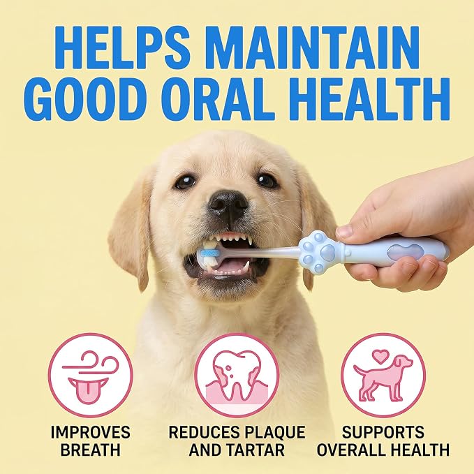 2 Pcs Puppy Tooth Brushing Kit 3-Sided Small Dog Toothbrush Puppy Toothbrushes Unique Head Teeth Brush Dogs Brush Addition Bad Breath Tartar Teeth for Small Medium Dogs