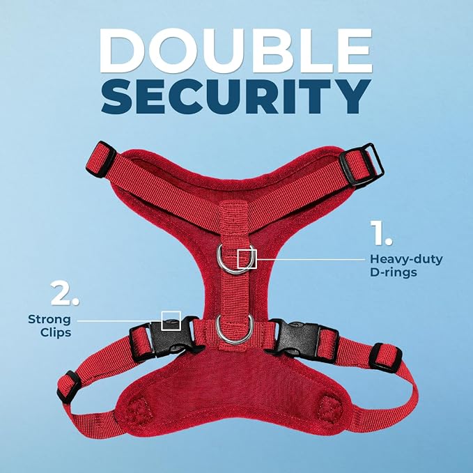 Voyager Step-in Lock Dog Harness - Red, X-Small | 13 - 16" in Chest, Adjustable, Breathable Air Mesh, Lightweight for Daily Walks, Strong Clips, Heavy Duty D-Ring