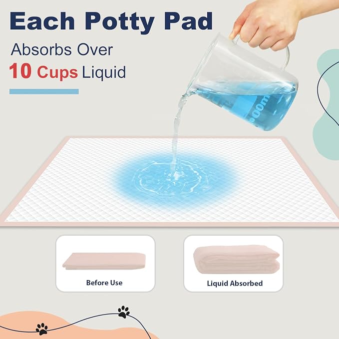 Puppy Pads Extra Large 36" × 36" - 45 Count Dog Pads Pink, XXL Pee Pads for Pets｜Disposable Dog Training Pads, Super Absorbent & Leak-Proof & Quick Drying Potty Pads