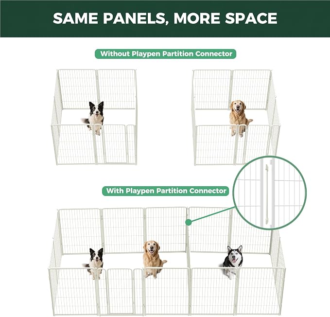 FXW Playpen Connectors, 2-Pack (Playpen Not Included), Accessories Only fit FXW Homeplus/Rollick/Instant 40inch Height Dog Pen, White│Patent Pending